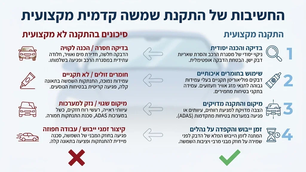 נוצר על ידי מודל בינה מלאכותית Gemini Pro טכנאי מקצועי מבצע החלפת שמשה לרכב